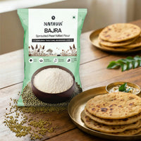 Navdhan Sprouted Bajra Flour 750g | Sprouted Pearl Millet Flour | Gluten-Free | High Fiber | No Preservatives | Low GI | Enhanced Digestibility
